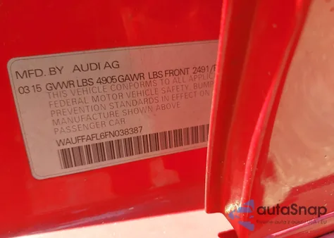 2015 Audi A4 2.0T Premium from USA, damaged, VIN WAUFFAFL6FN038387